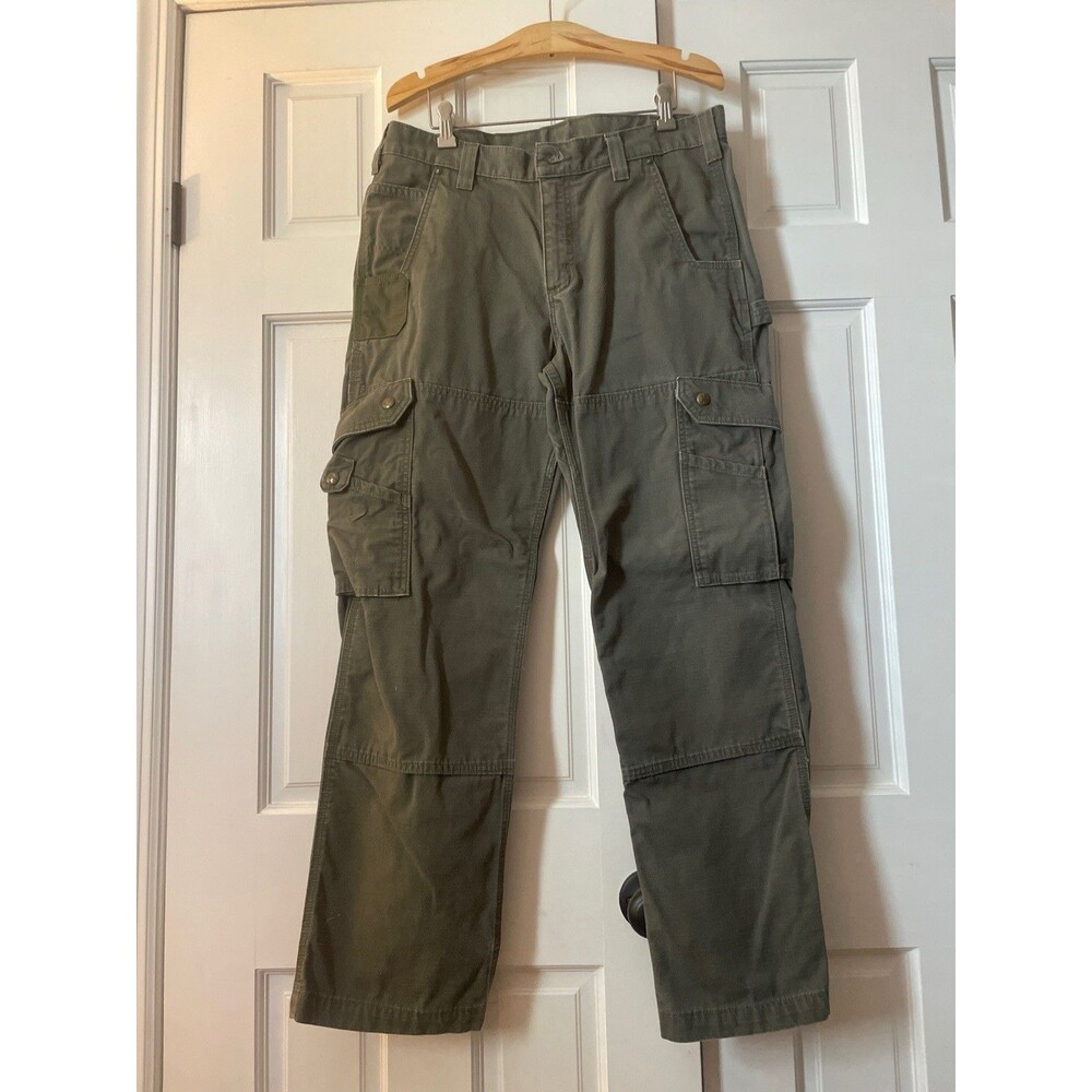 Carhartt B342 MOS Moss Green Ripstop Cargo Work Pants Men's 33x30 Relaxed Fit